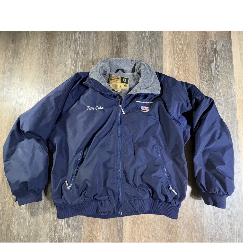 WearGuard Jacket Mens XL Blue Aircraft Maintenance Fleece Lined Workwear Bomber